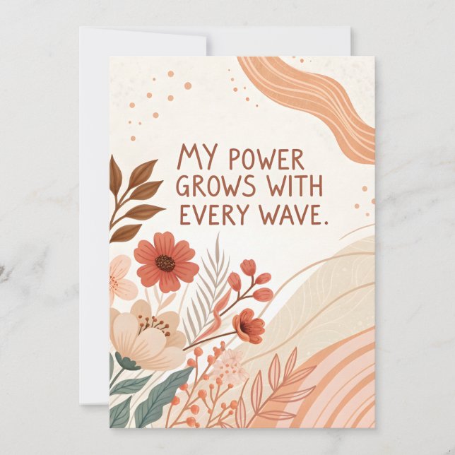 Empowering Pregnancy Wave Strength Art Holiday Card (Front)