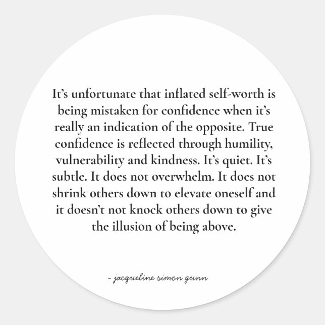 Empowering quote classic round sticker (Front)