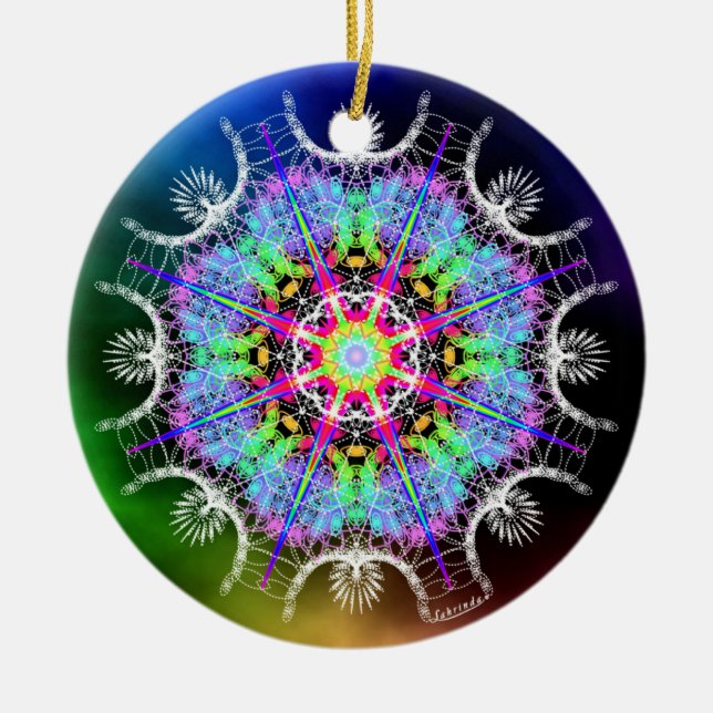 Empowering/Reality Is Frequency Ceramic Tree Decoration (Front)