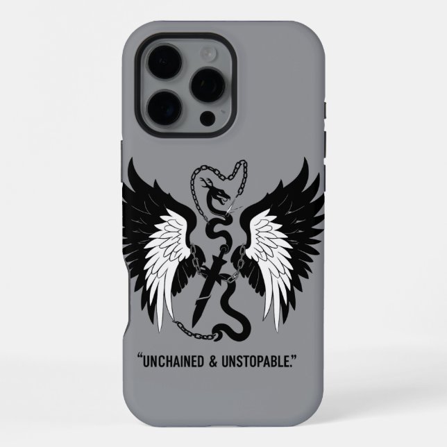 Empowering Snake & Wing Design iPhone Case (Back)