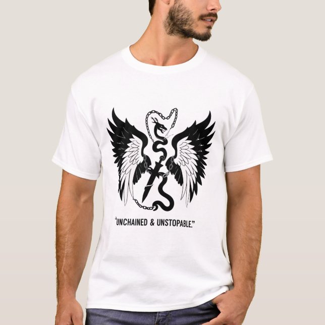 Empowering Snake & Wing Design T-Shirt (Front)