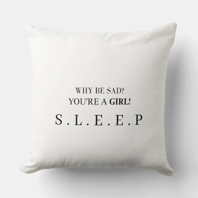 Empowering Throw Pillow for Girls’ Rooms (Front)