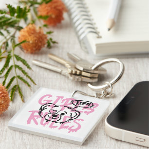 Empowering Women: GIRLS RULES Artwork Key Ring