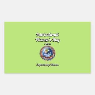 Empowering Women. International Women's Day. Rectangular Sticker