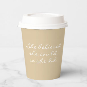 Empowering Workday Coffee Takeaway Beige White Paper Cups