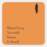 Empowerment Quote Behind Woman Is Herself Sticker