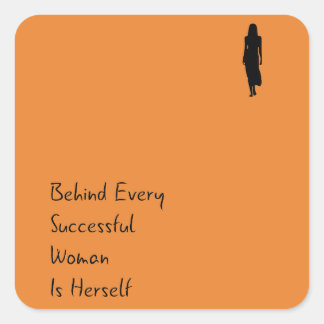 Empowerment Quote Behind Woman Is Herself Sticker