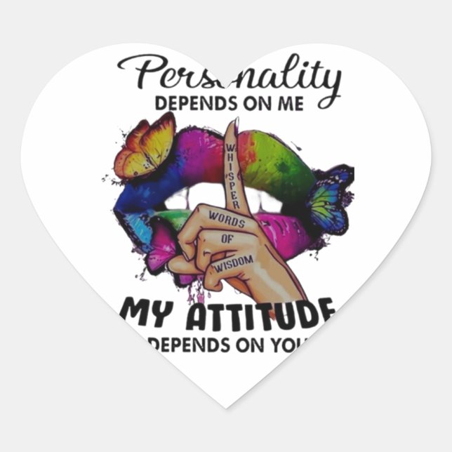 Empowring Lips Influence Your World Heart Sticker (Front)