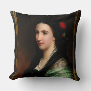 Empress Carlota of Mexico by Hermann Winterhalter Cushion