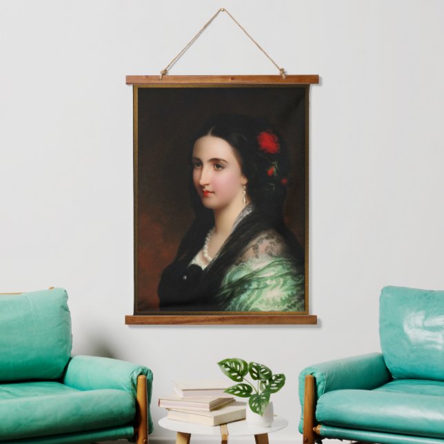 Empress Carlota of Mexico by Hermann Winterhalter Hanging Tapestry (Living Room)