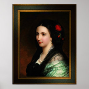 Empress Carlota of Mexico by Hermann Winterhalter Poster