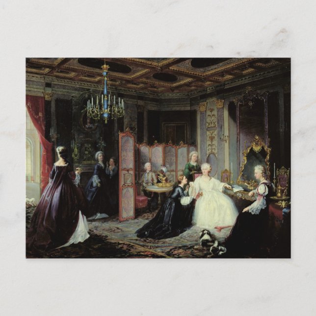 Empress Catherine the Great  receiving a Postcard (Front)