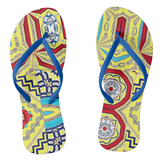 EMPRESS DESIGNER COLLAGE FLIP FLOPS (Footbed)