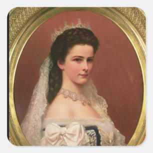 Empress Elizabeth of Bavaria  in Hungarian Square Sticker