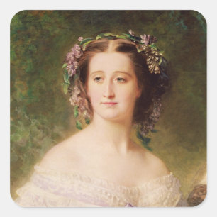 Empress Eugenie  and her Ladies in Waiting Square Sticker