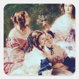 Empress Eugenie and her Ladies in Waiting Square Sticker