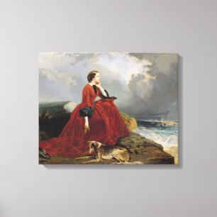 Empress Eugenie at Biarritz, 1858 Canvas Print