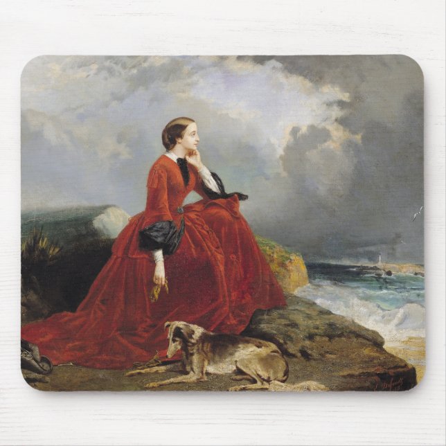 Empress Eugenie  at Biarritz, 1858 Mouse Mat (Front)