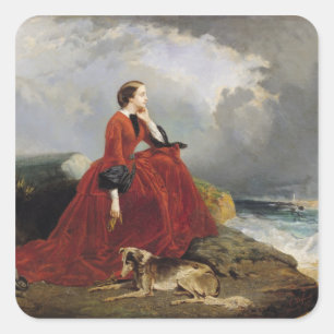 Empress Eugenie  at Biarritz, 1858 Square Sticker
