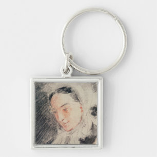 Empress Eugénie (black & red chalk) Key Ring