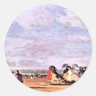 Empress Eugenie On The Beach At Trouville Classic Round Sticker