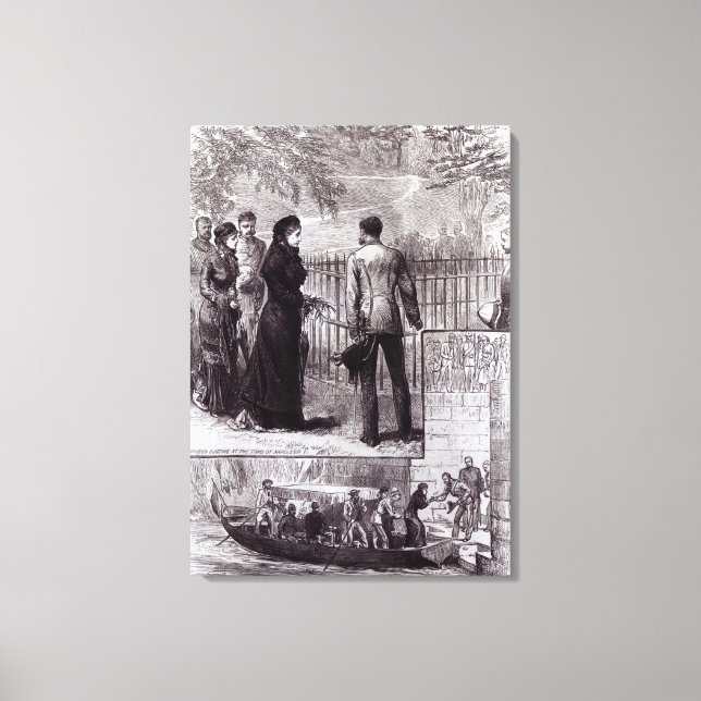 Empress Eugenie visiting the tomb of Napoleon I Canvas Print (Front)
