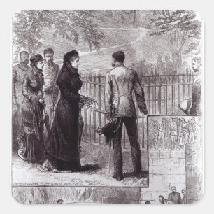 Empress Eugenie visiting the tomb of Napoleon I Square Sticker