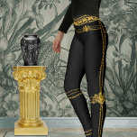 Empress Gold Chain Lion Emblem Black Leggings<br><div class="desc">Leonbience leggings. Need help or something changed? Message me leonbience@rogers.com</div>
