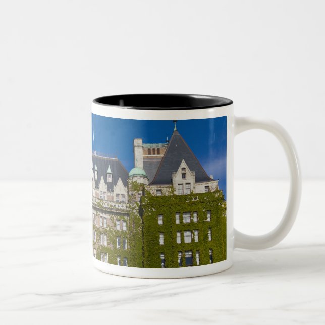 Empress Hotel and statue of Captain James Cook, Two-Tone Coffee Mug (Right)