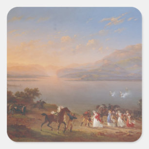 Empress Josephine  arriving to visit Napoleon Square Sticker