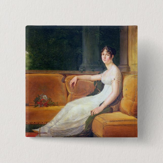 Empress Josephine  at Malmaison, c.1801 15 Cm Square Badge (Front)