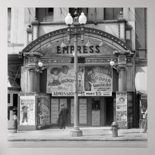 Empress Movie Theater, 1939. Vintage Photo Poster