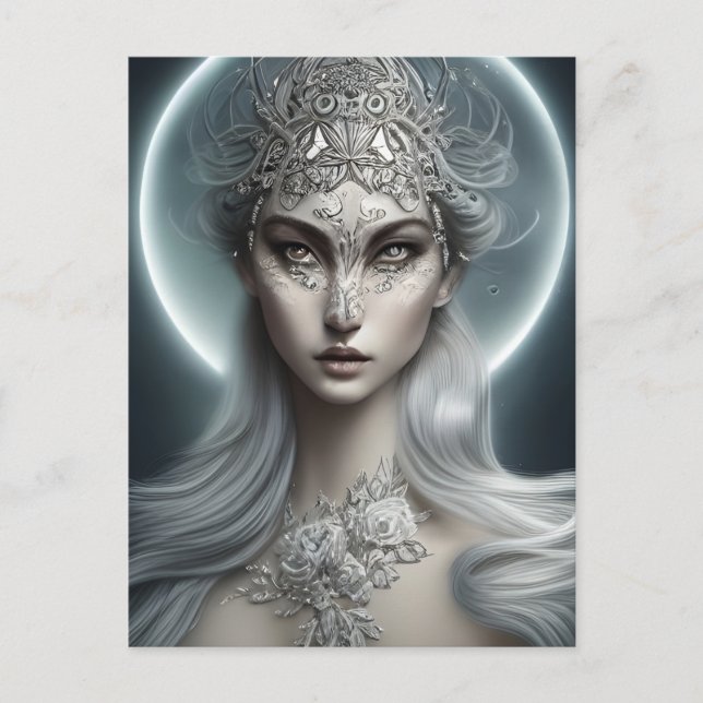 Empress of the Moon Beautiful Woman Digital Art   Postcard (Front)