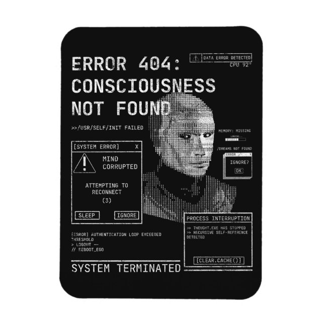 Emptied - Techno-Brutalist Streetwear Desgin Magnet (Vertical)