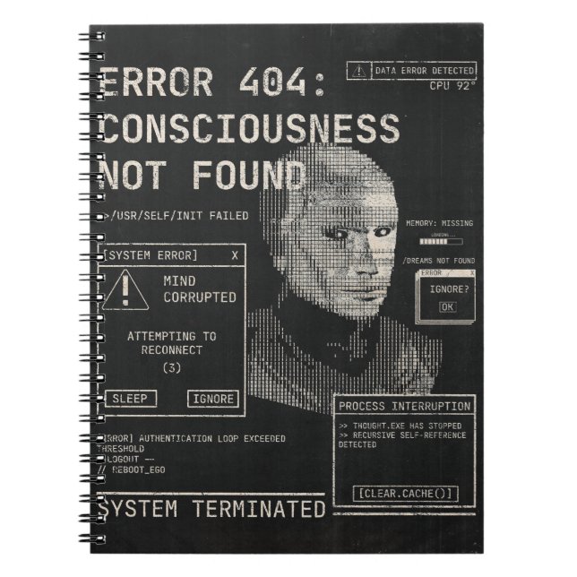 Emptied - Techno-Brutalist Streetwear Desgin Notebook (Front)