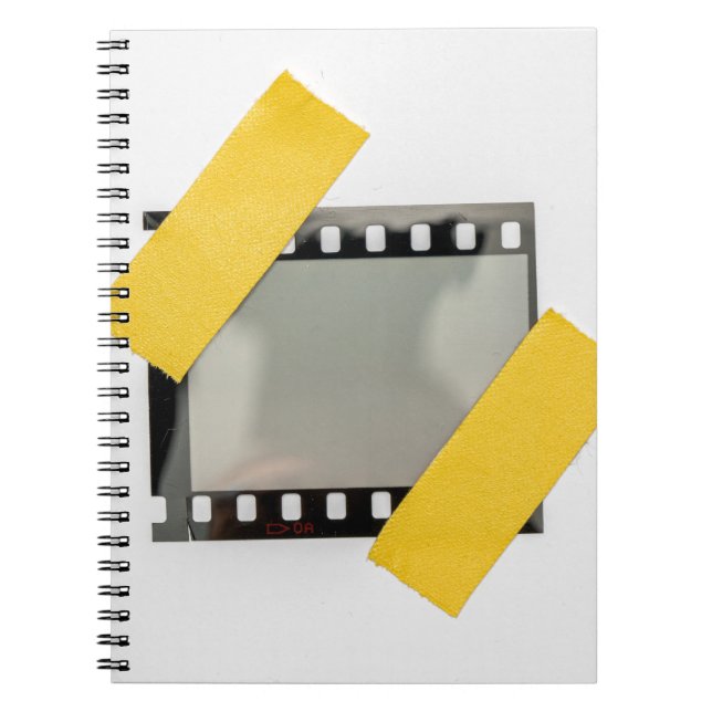 Empty 35mm film frame, yellow strips. notebook (Front)
