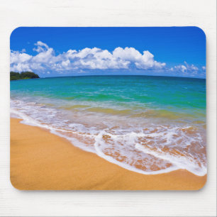 Empty Beach And Blue Waters Mouse Mat