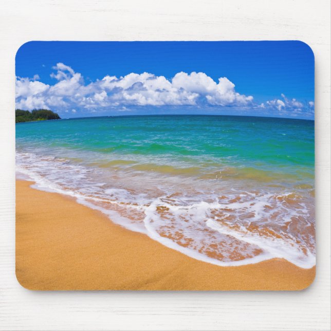 Empty Beach And Blue Waters Mouse Mat (Front)