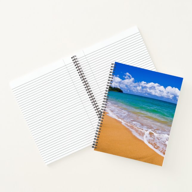 Empty Beach And Blue Waters Notebook (Inside)