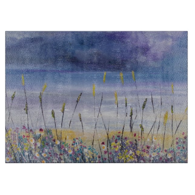 Empty beach seascape chopping board (Front)