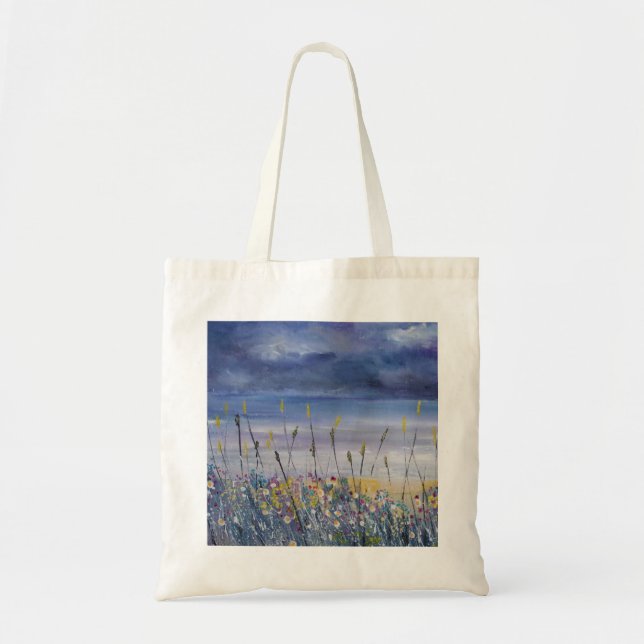 Empty beach, seascape, nautical shopping bag (Front)