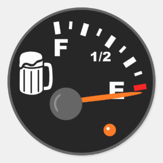 EMPTY BEER TANK CLASSIC ROUND STICKER