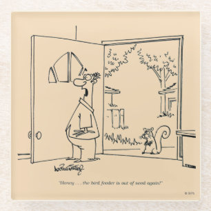 Empty Bird Feeder 2 Glass Coaster