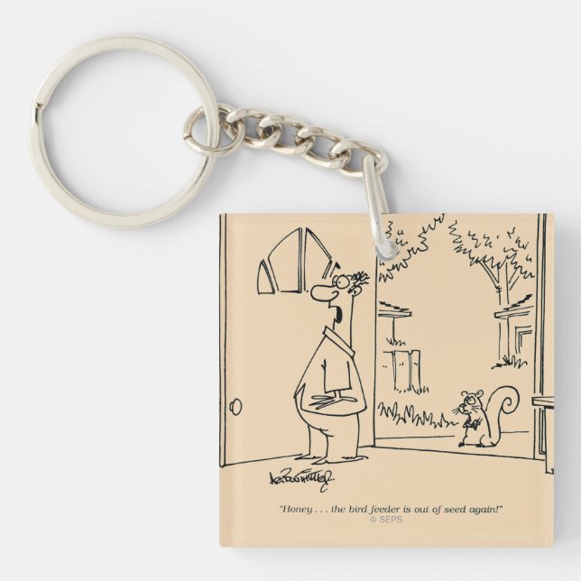 Empty Bird Feeder Key Ring (Front)