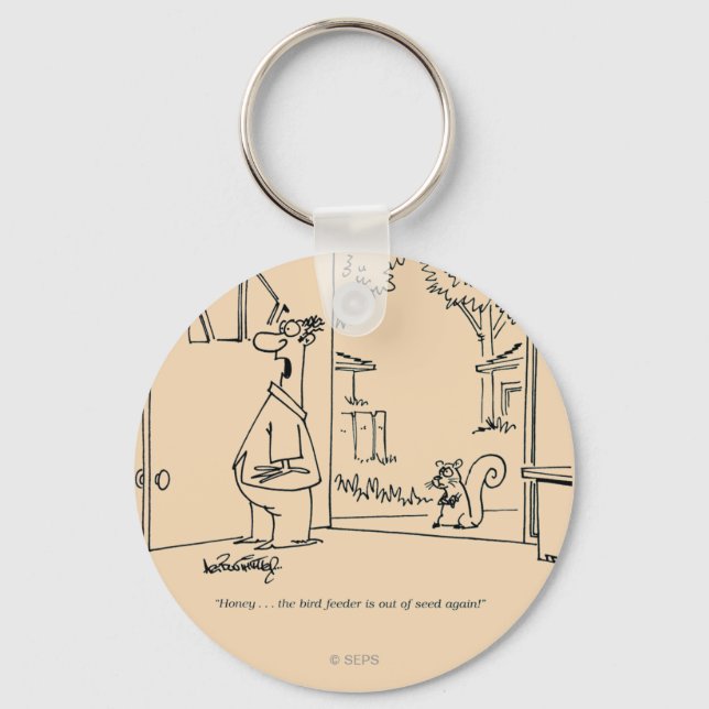 Empty Bird Feeder Key Ring (Front)