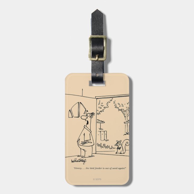Empty Bird Feeder Luggage Tag (Front Vertical)