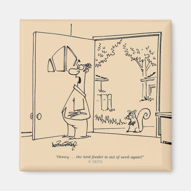 Empty Bird Feeder Magnet (Front)