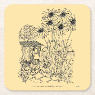 Empty Bird Feeder Square Paper Coaster