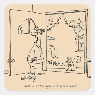 Empty Bird Feeder Square Sticker