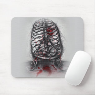 Empty Cage Anatomical Heart Horror Surreal Art Mouse Mat